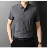 Middle-aged Short Sleeve Business Shirt With Lapel - AL MONI EXPRESS