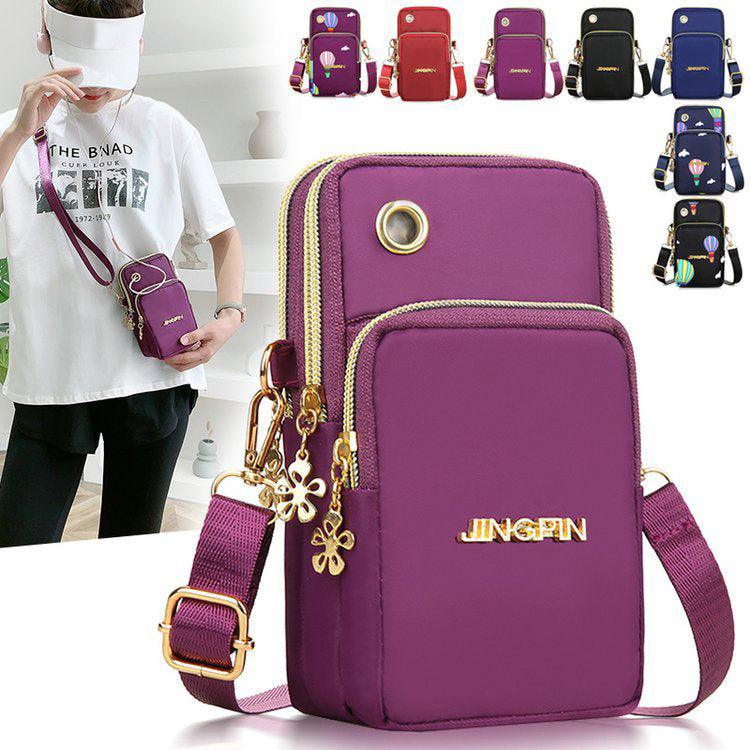 Mobile Phone Bag Women Shoulder Bag 3-layer Zipper Design Small Crossbody Shouder Bags Wallet Coin Purse - AL MONI EXPRESS