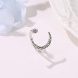 Moon And Star Opening Rings Fashion Rhinestones Personalized Jewelry For Women - AL MONI EXPRESS