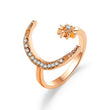 Moon And Star Opening Rings Fashion Rhinestones Personalized Jewelry For Women - AL MONI EXPRESS