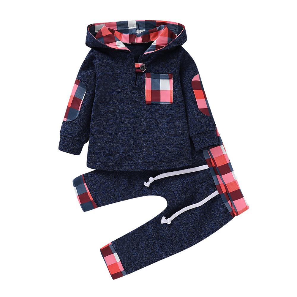 Multicolor embroidery Plaid Plush Hoodie suit - Almoni Express