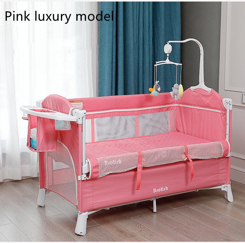 Multifunctional Baby Cot Splicing Large Bed Movable - Almoni Express