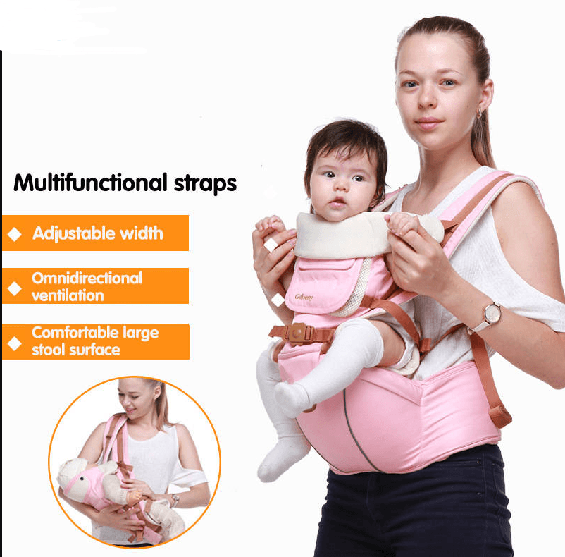 Multifunctional breathable baby carrier ergonomic baby slingshot adjustable belt newborn baby travel strap mother waist back stool - Almoni Express