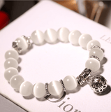 Natural opal beads bracelets crystal fashion women bracelet vintage stainless steel braceletes for women - AL MONI EXPRESS