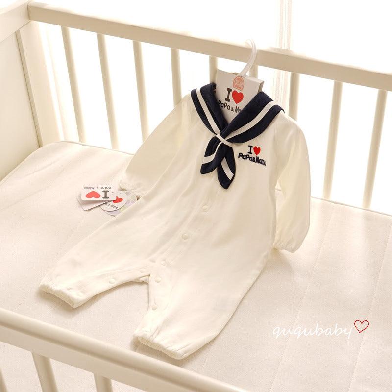 Navy Style Baby Clothes Newborn Clothes Baby Onesies - Almoni Express