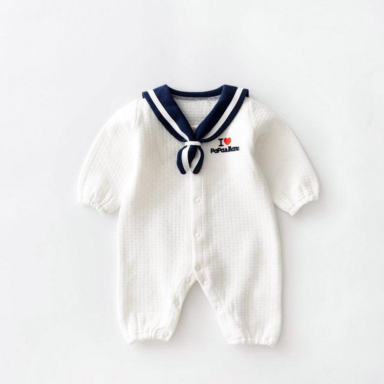 Navy Style Baby Clothes Newborn Clothes Baby Onesies - Almoni Express