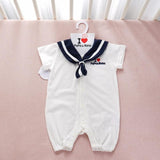 Navy Style Baby Clothes Newborn Clothes Baby Onesies - Almoni Express