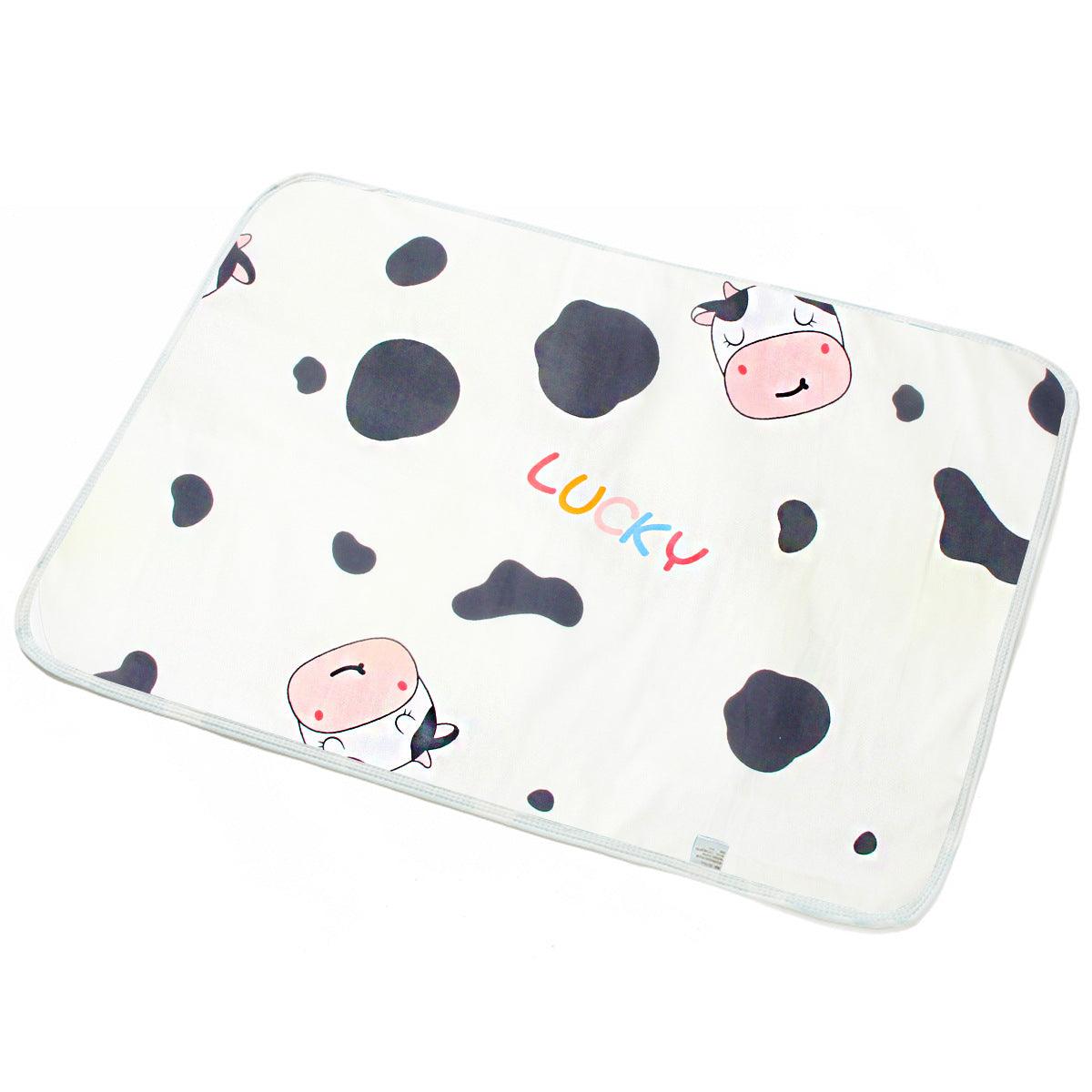 New Baby Breathable And Baby Changing Cotton Cartoon Waterproof Pad - Almoni Express