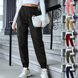 New Cargo Pants Fashion Casual Multi-pocket Elastic Waist Pencil Pants For Women - AL MONI EXPRESS