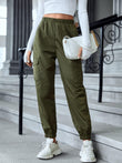 New Cargo Pants Fashion Casual Multi-pocket Elastic Waist Pencil Pants For Women - AL MONI EXPRESS