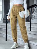 New Cargo Pants Fashion Casual Multi-pocket Elastic Waist Pencil Pants For Women - AL MONI EXPRESS