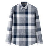 New Cotton Men's Long-sleeved Shirt British Plaid Shirt - AL MONI EXPRESS