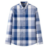 New Cotton Men's Long-sleeved Shirt British Plaid Shirt - AL MONI EXPRESS