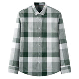 New Cotton Men's Long-sleeved Shirt British Plaid Shirt - AL MONI EXPRESS