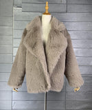 New Fox Hair Medium Length Suit Collar Fur Coat - Almoni Express