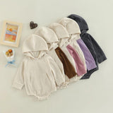 New Infant And Toddler Thin Pit Strip Long-sleeved Hooded Harness Crawling Clothes - Almoni Express