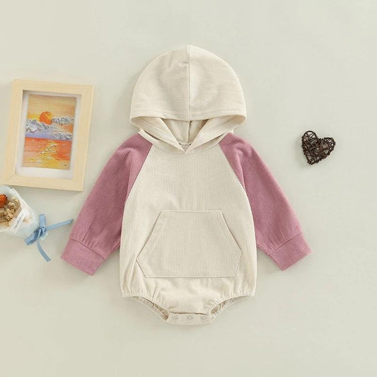 New Infant And Toddler Thin Pit Strip Long-sleeved Hooded Harness Crawling Clothes - Almoni Express