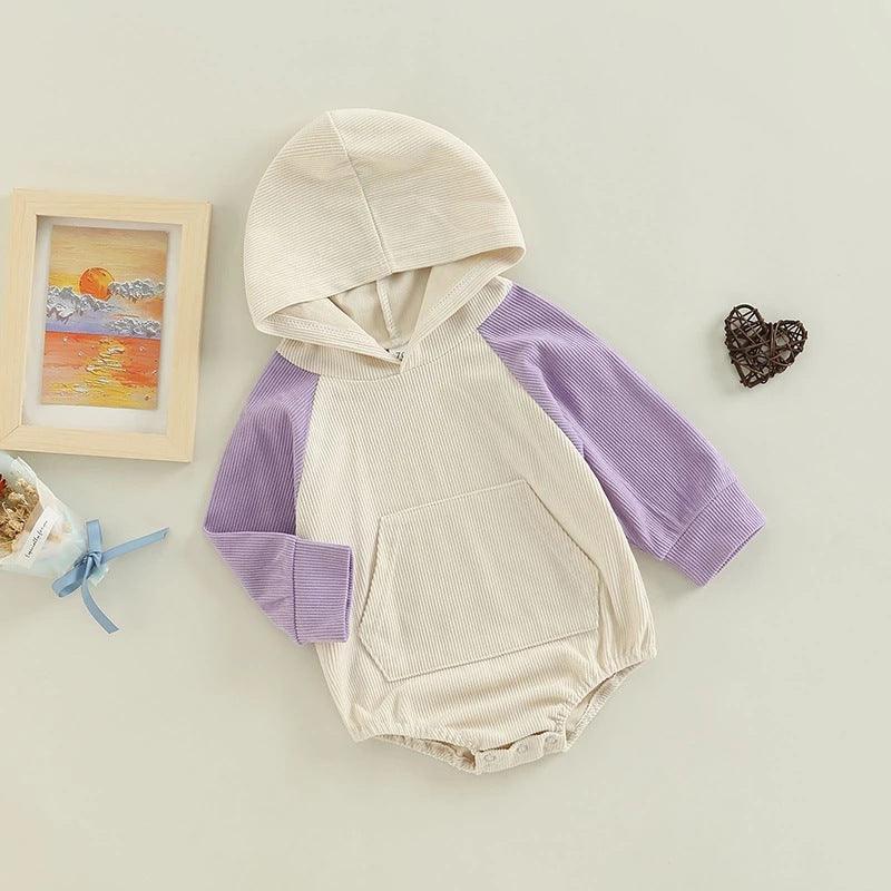 New Infant And Toddler Thin Pit Strip Long-sleeved Hooded Harness Crawling Clothes - Almoni Express