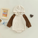 New Infant And Toddler Thin Pit Strip Long-sleeved Hooded Harness Crawling Clothes - Almoni Express