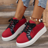 New Lace-up Flats Women Walking Sports Skateboard Shoes Retro Fashion Casual Sneakers - AL MONI EXPRESS