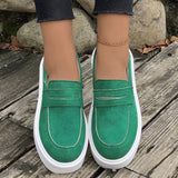 New Loafers Platform Round Toe Slip-on Shoes For Women Outdoor Casual Walking Shoes - AL MONI EXPRESS