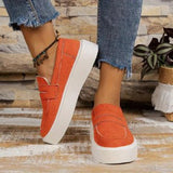 New Loafers Platform Round Toe Slip-on Shoes For Women Outdoor Casual Walking Shoes - AL MONI EXPRESS