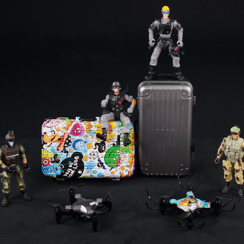 New Luggage Box Storage Box Folding Mini UAV Aerial Photography Remote Control Four Axis Children's Toys Drone - Almoni Express