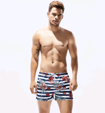 New men's beach pants casual shorts quick-drying seaside hot spring bathing trunks - Almoni Express