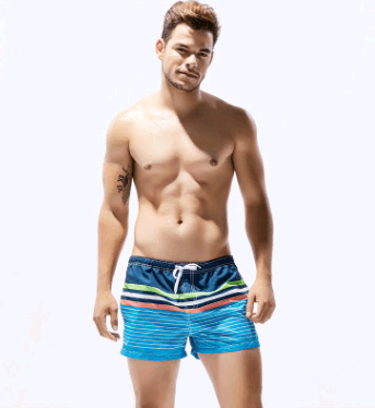 New men's beach pants casual shorts quick-drying seaside hot spring bathing trunks - Almoni Express