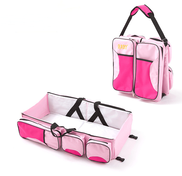 New multi function Mommy bag type baby portable bed folding sleeping basket outdoors baby sleeping baby - Almoni Express