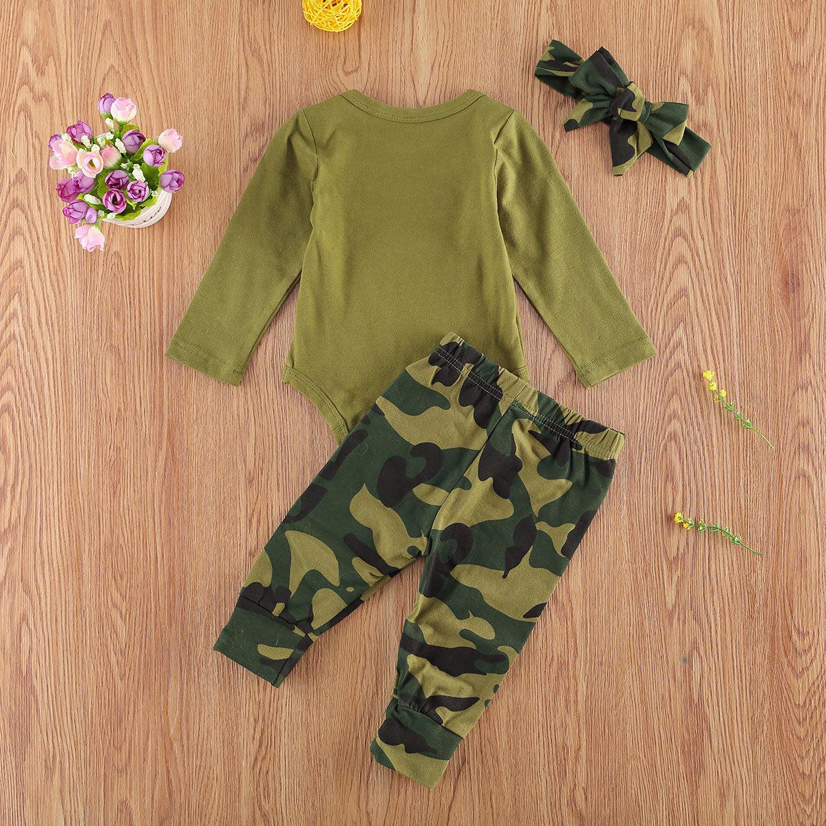 New Products Set Letter Camouflage Printed Children Set - Almoni Express