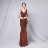 New Sequined Fishtail Long Dress - Almoni Express