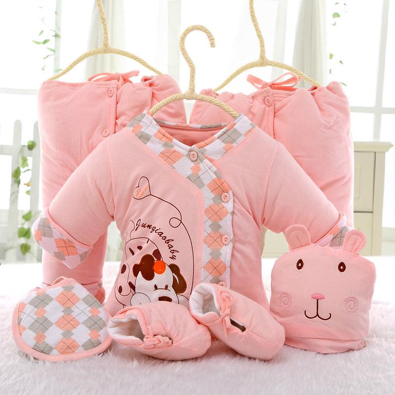 New Six-piece newborn baby cotton suit - Almoni Express