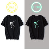 New Skull Personality Trendy Fashion T-Shirt Luminous - Almoni Express