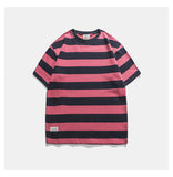 New Striped Short Sleeve Retro Striped Men - AL MONI EXPRESS