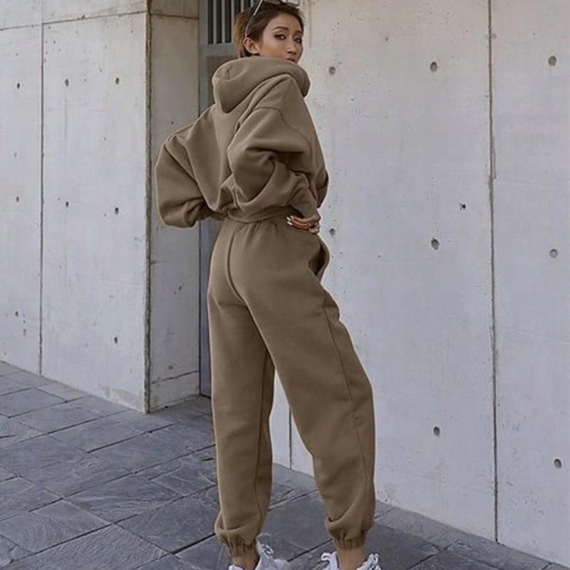 New Style Autumn And Winter Women's New Casual Hoodie Coat Sports Suit - AL MONI EXPRESS