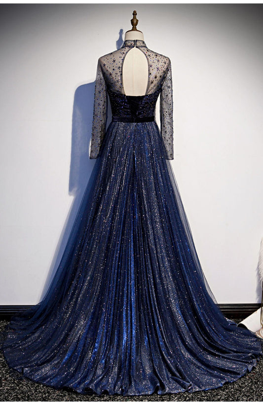 New Style High End Celebrity Long Tail Starry Sky Dress - Almoni Express