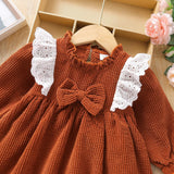 New Style Simple Girl's Corduroy Autumn And Winter Dress - Almoni Express