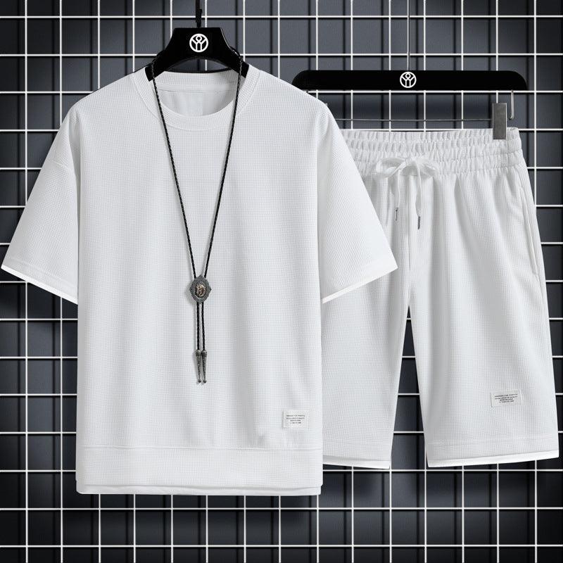 New Summer Short-sleeved Suit Men's T-shirt Exercise Casual Men's Clothes Sets - AL MONI EXPRESS