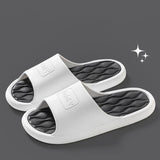 New Wave Pattern Design Slippers Indoor Fashion Two Colors House Shoes Non-slip Bathroom Slippers For Women Men - AL MONI EXPRESS