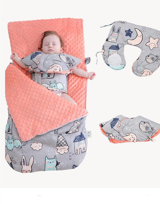 Newborn Baby Blanket Warm Fleece Stroller Cover Quilt - Almoni Express