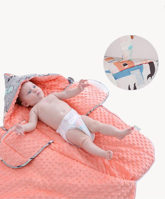 Newborn Baby Blanket Warm Fleece Stroller Cover Quilt - Almoni Express