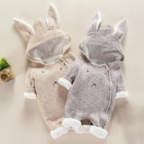 Newborn Baby Boy Girl Kids Hooded Romper Jumpsuit Bodysuit Clothes Outfits - Almoni Express