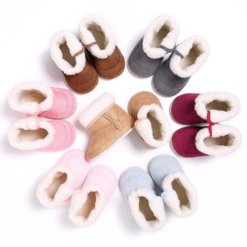 Newborn Baby Girls First Walkers Shoes Infant Toddler Soft Rubber Soled Anti-slip Boots Booties - Almoni Express