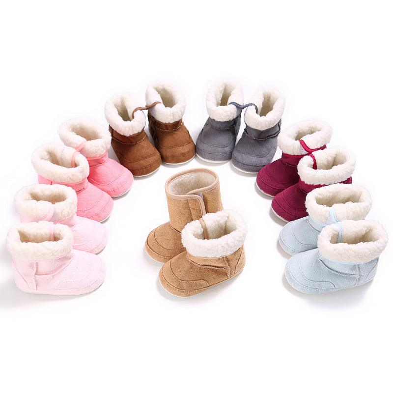 Newborn Baby Girls First Walkers Shoes Infant Toddler Soft Rubber Soled Anti-slip Boots Booties - Almoni Express