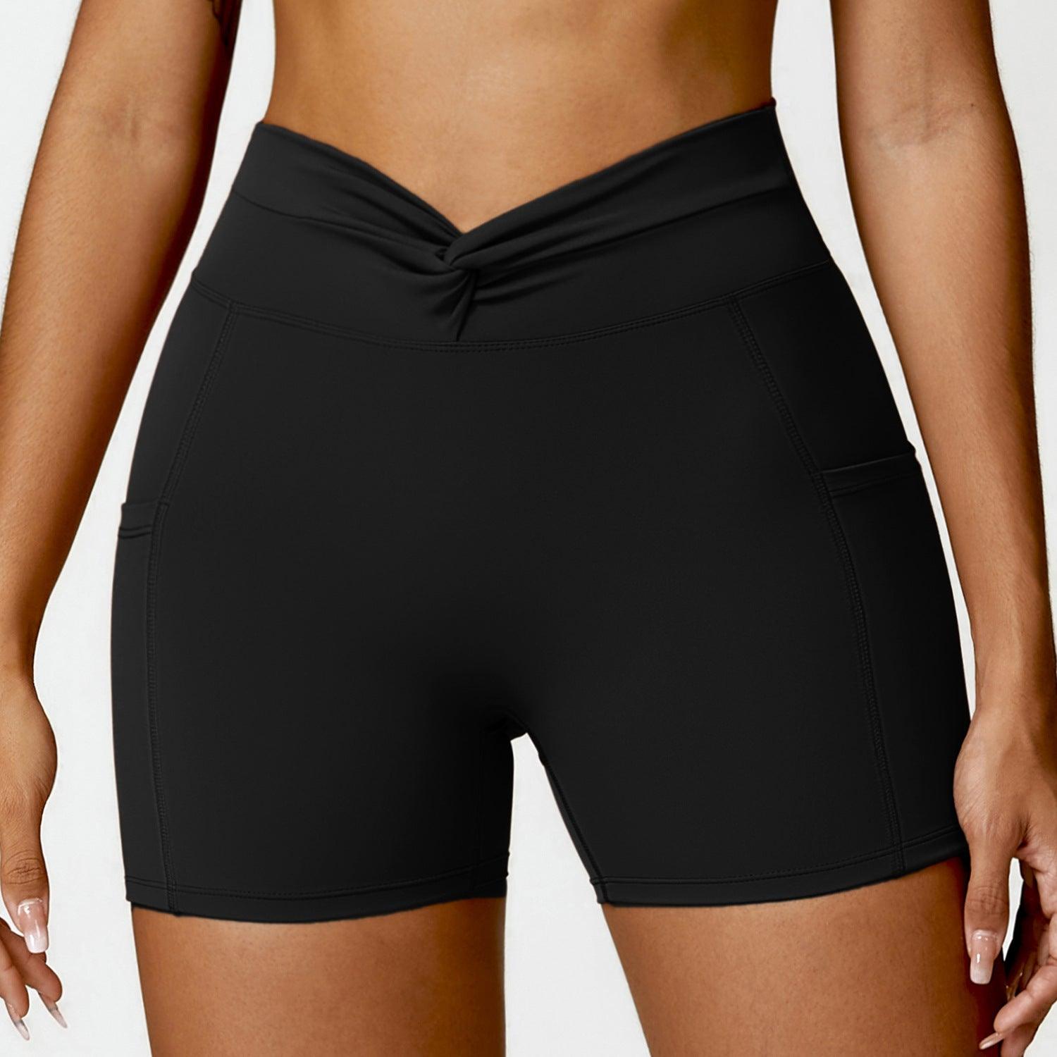 Nude Feel Tight Yoga Shorts Casual Outdoor Running Exercise Shorts Women - AL MONI EXPRESS