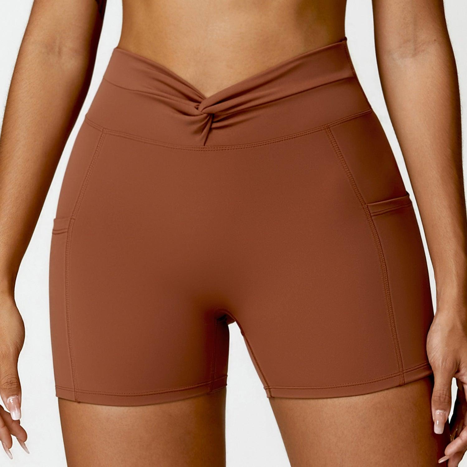 Nude Feel Tight Yoga Shorts Casual Outdoor Running Exercise Shorts Women - AL MONI EXPRESS