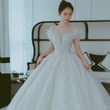 Off Shoulder French Main Wedding Dress - Almoni Express