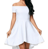 One Shoulder Short Sleeve And Large Swallowtail Skirt - Almoni Express