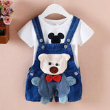 Pants Children's Jumpsuit Baby Suspenders Denim Shorts Men And Women - Almoni Express